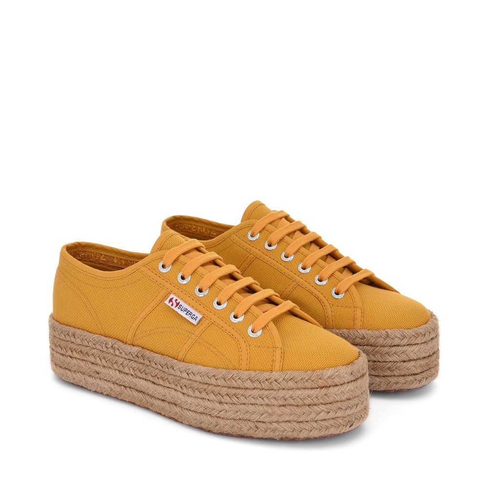 Superga 2790 Rope Yellow Platform Sneakers - Women's Sneakers USA | US8545607